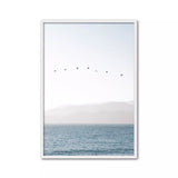 Pintura del vuelo de la gaviota