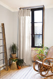 Adjustable Curtain with Eight Clip Rings Cotton Chiffon Gaia