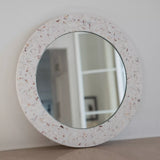 Round Mirror Made with Recycled Shells